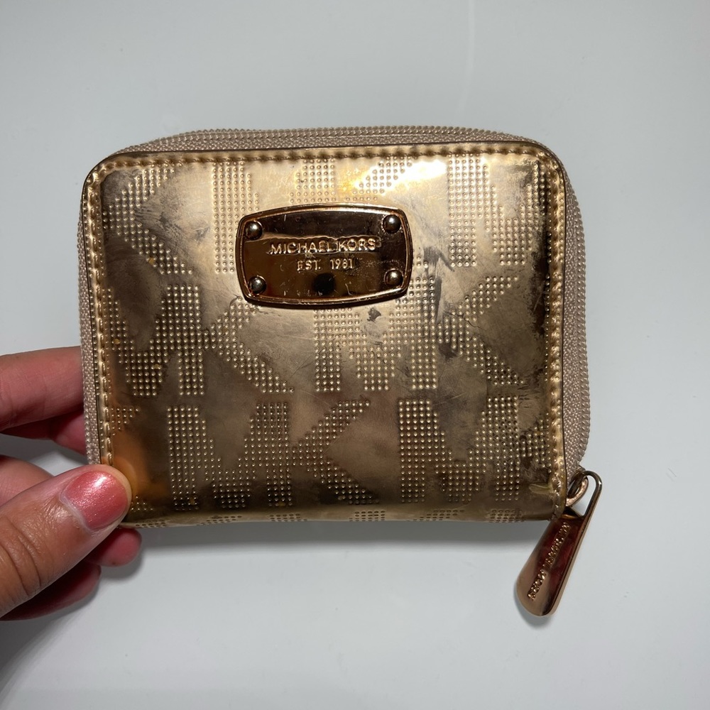 used rose gold michael lots wallet